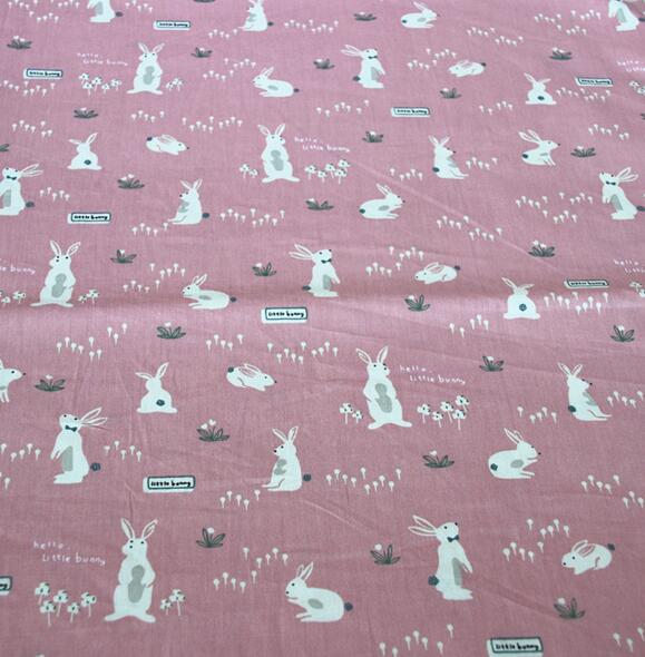Trykt bomuldsstof til gør-det-selv patchwork quiltning syning hjem tekstil klud tissu tilda stoffer tegneserie kanin stof halv meter: B / 160 x 300cm