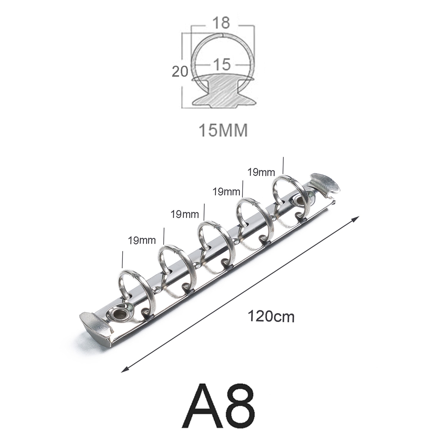 Moterm  a8 størrelse metal spiralringe binder clips 5 huller med 2 par skruer til dagbog notesbog planner binder clip filmappe