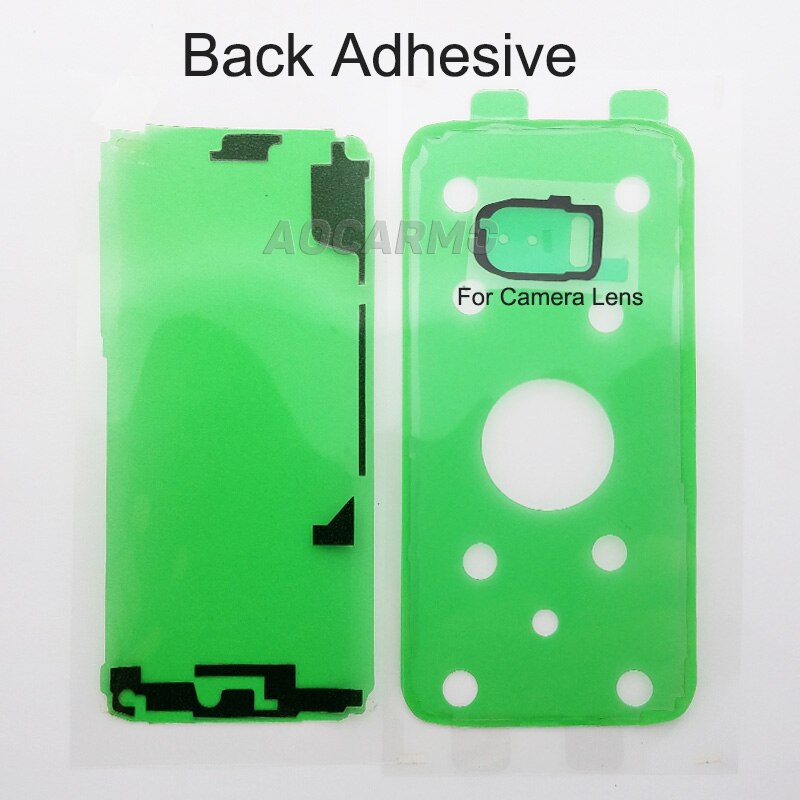 Aocarmo LCD Screen + Back Battery Cover Frame +Camera Lens Sticker Full Set Adhesive Tape For Samsung Galaxy S7 G930 5.1"