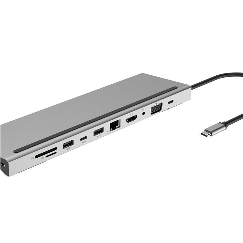 11 in 1 USB Splitter Multi 11 Ports Type C HUB to 3.0 USB HDMI RJ45 USB HUB VGA for MacBook