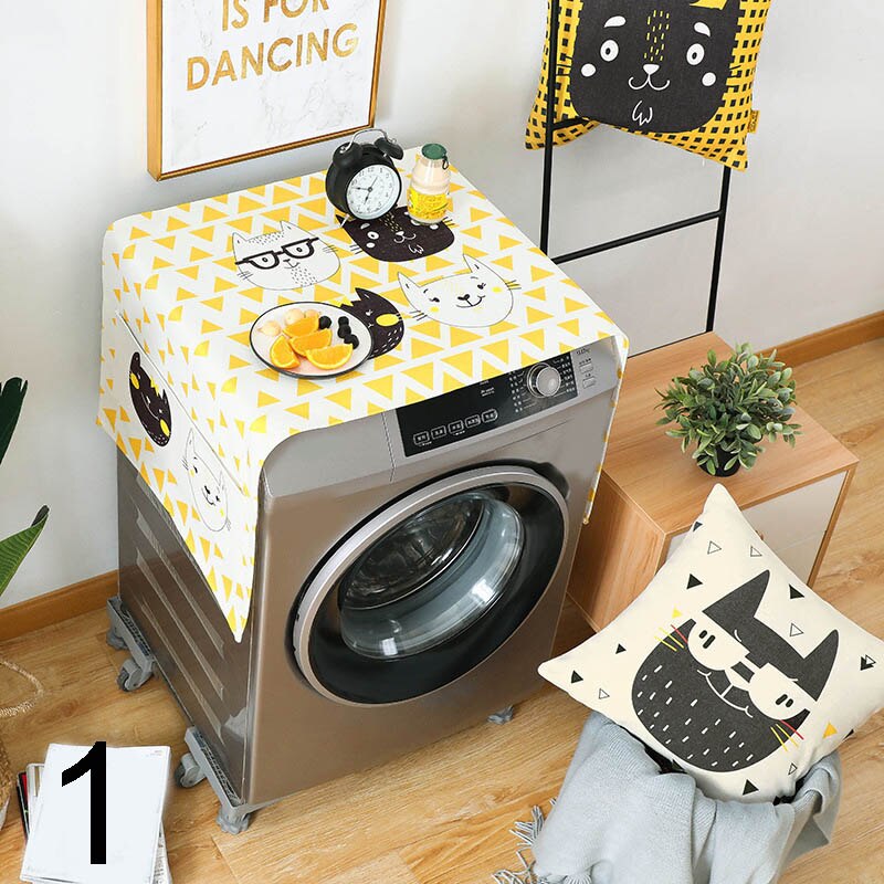 Koelkast Stofkap Met Opbergzakken Wasmachine Koelkast Dik Katoen Linnen Top Cover Bjstore: 1