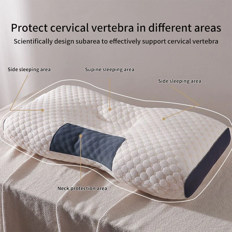 Almohada para el cuello, ayuda a dormir y protege el cuello, masaje de fibra de soja ortopédico Cervical, almohada de SPA para el hogar para dormir
