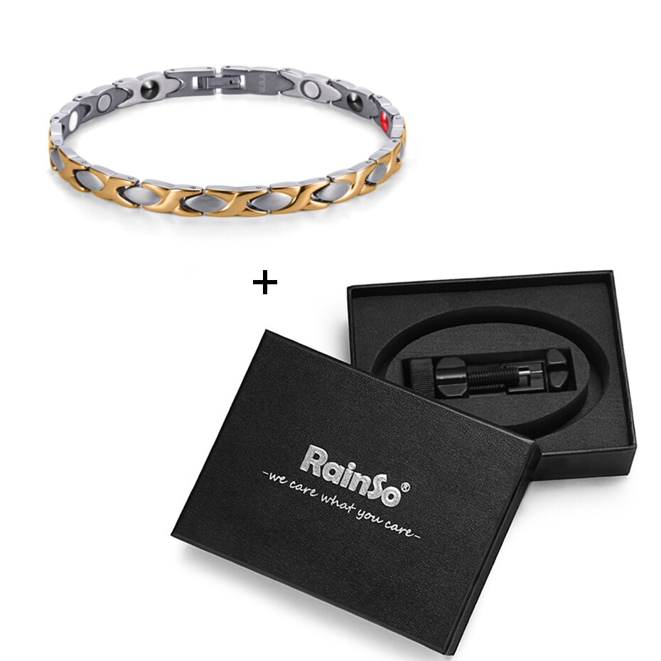 Rainso Classic Vrouwen Magnetische Therapie Enkelbanden Titanium Negatieve Ionen 4 Elements Enkelband Femme Accessoires