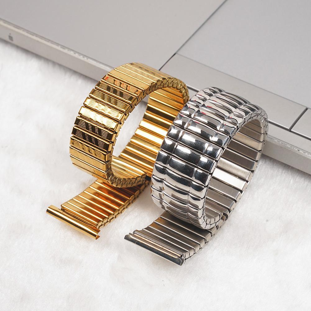 20mm Stainless Steel Watchband Stretch Expansion Women Men Watch Band Tension Gold Silver Strap Bracelet Watches Accessories
