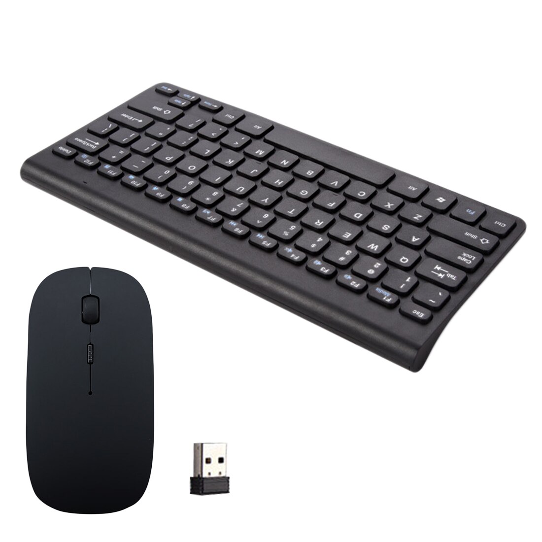 1set Automatic Pairing USB Wireless 2.4GHZ Keyboard Mouse Set Adjustable DPI Comfortable Keyboard Set for Computer PC: black