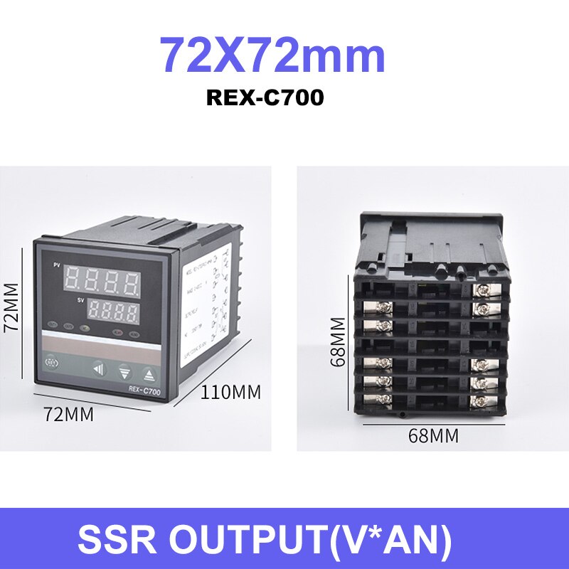 PID Digital Temperature Controller REX-C100 C400 C700 C900 Thermostat SSR Relay Output: REX-C700VAN