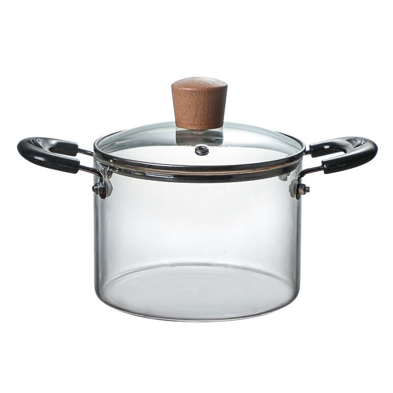 Soup Pot Health Pot Kitchen Fire Explosion Proof Transparent Glass Pot Double Handle High Borosilicate Glass Pot: Red