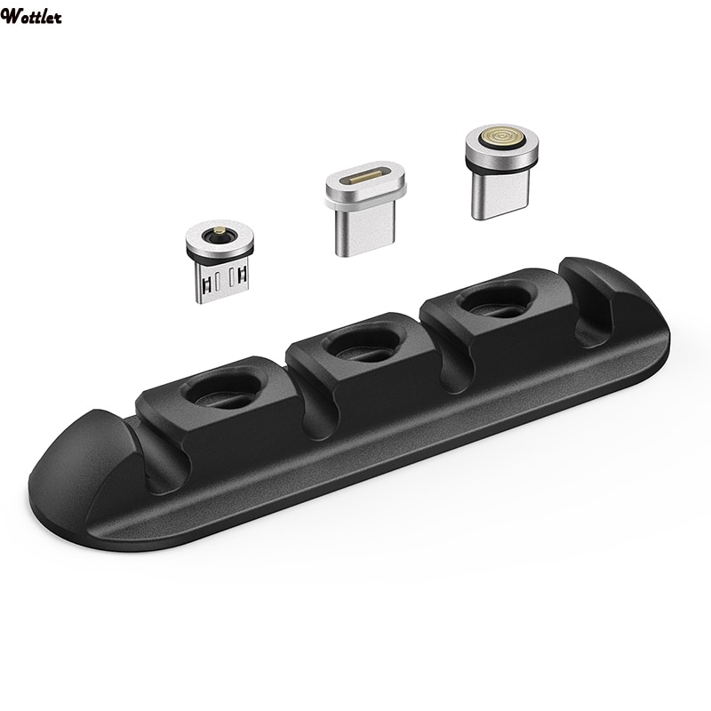 Magnetic Cable Plugs Case 3 in 1 For Micro USB Type C Portable Storage Box Connector Head Tips Container
