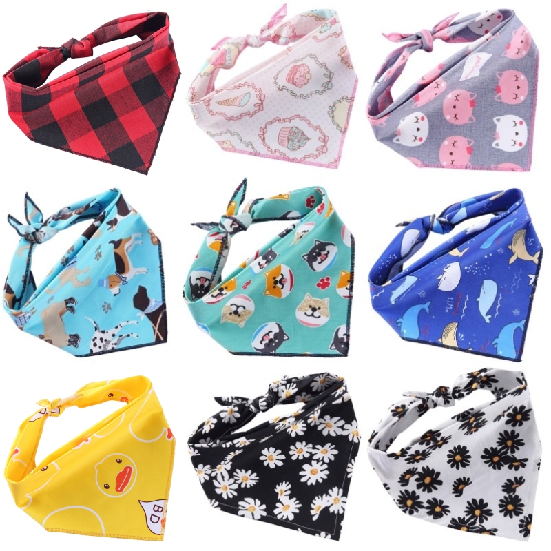 Moda cão triângulo bandanas padrão animal pet triângulo cachecol ajustável babadores macios para pequeno médio grande cão acessórios para animais de estimação