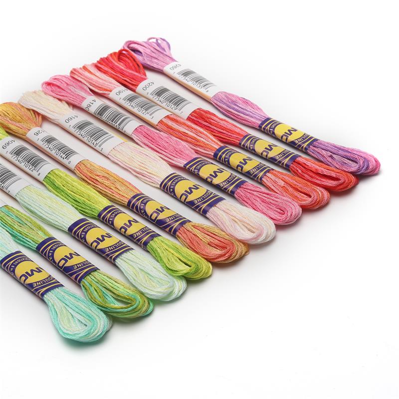 4th Variegated Cotton Embroidery Floss 6 strands 8 meters per skein Color Variation Cross stitch Thread 30 DMC Colors: Spring Blossom