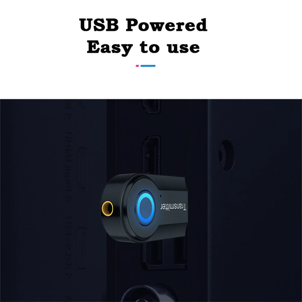 Transmisor Bluetooth 5,0 con conector Jack de 3,5 MM, adaptador inalámbrico de Audio estéreo para PC, TV y auriculares