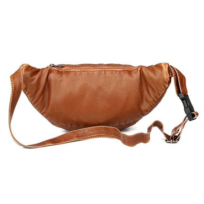 Couro do plutônio dos homens unsix cinto pacote saco de armazenamento feminino hip pouch sundries viagem sacos de armazenamento preto marrom