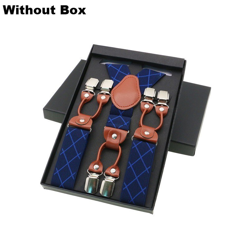 Tirantes de 6 clips para hombre, tirantes Unisex informales a la , tirantes elegantes para camisa de cuero marrón, correa ajustable para cinturón, para papá: Lavanda