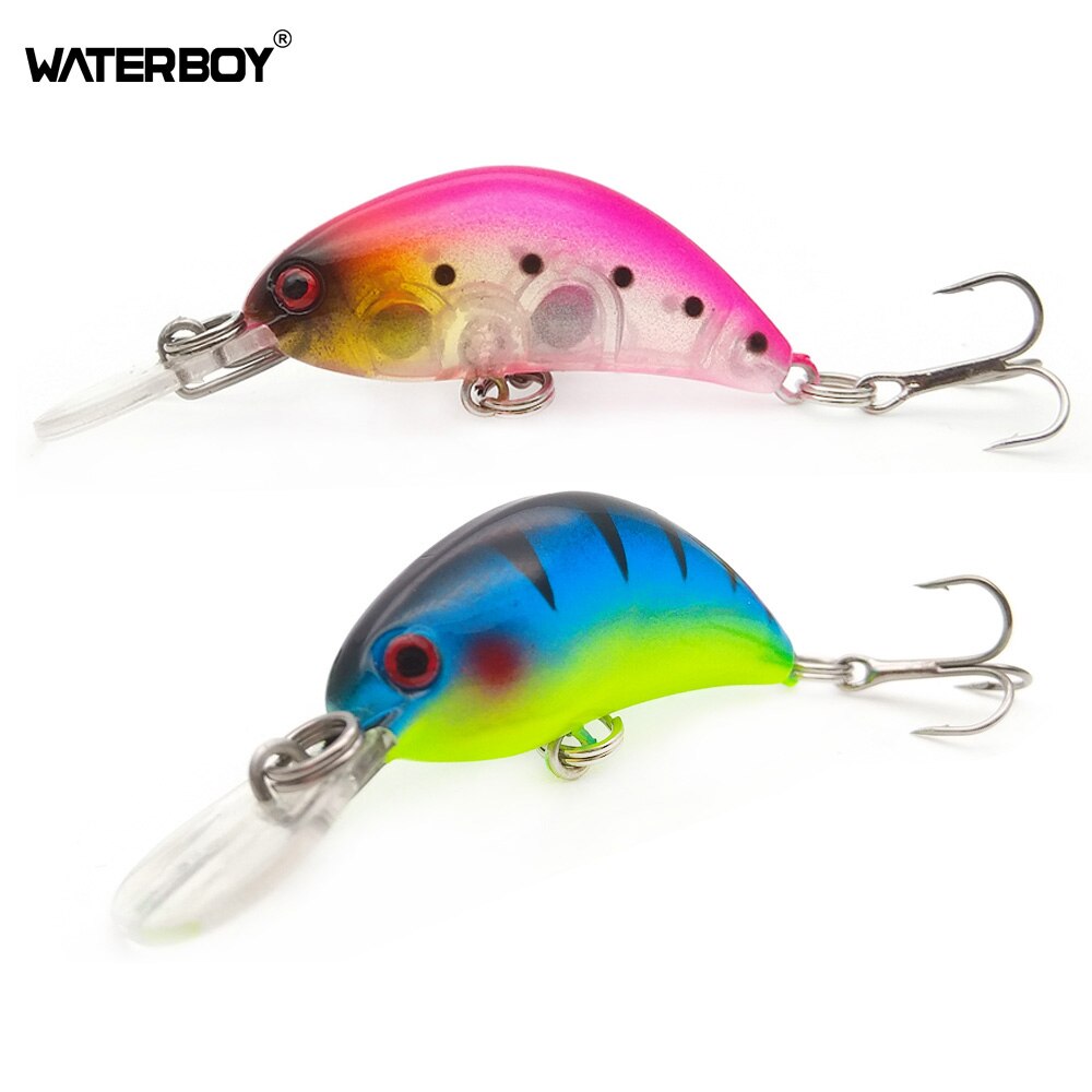 Waterboy Mini Crankbait Lokt Vissen Artificail Aas 4 Cm 1.6in 3.4G 0.1 Oz Wobbler Plastic Vissen Lokken Tackle Bas pesca Lake
