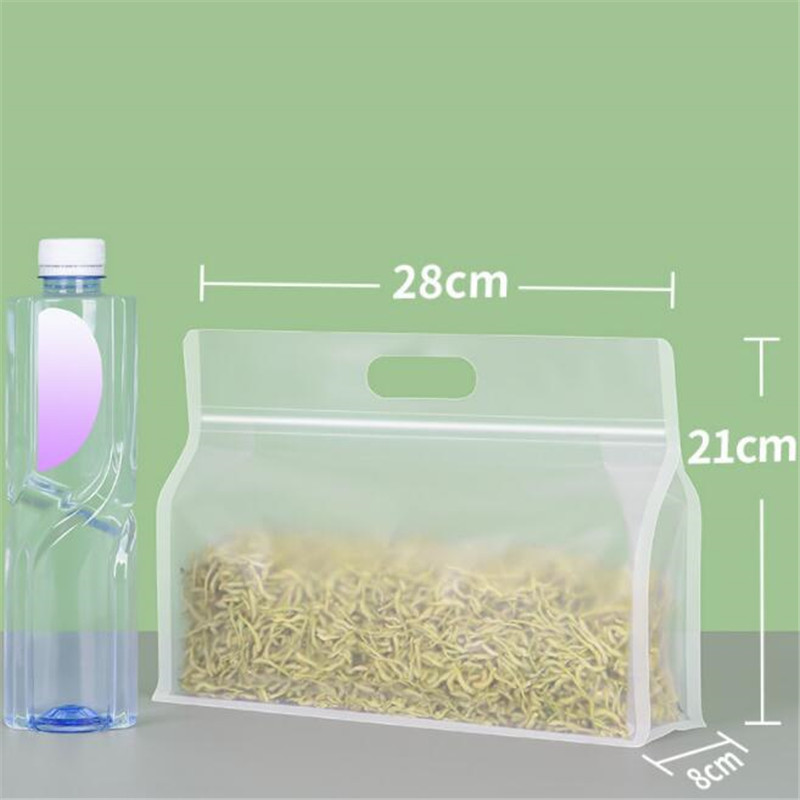 Bolsa autoportante transparente esmerilada gruesa, bolsa con cierre de cremallera para té, flor de caramelo, arroz, cebo de comida para gatos, bolsa de sellado de ocho bordes, 1 ud.: Amarillo claro