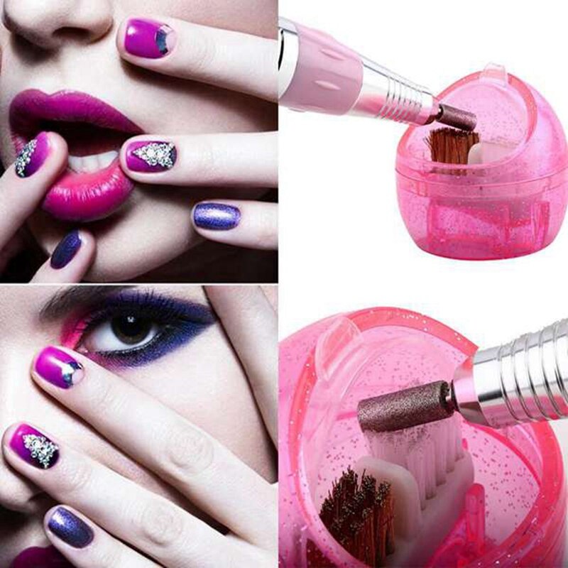 Draagbare Manicure Nail Art Boor Reinigingsborstel Box Nail Art Gereedschap Nail Salon