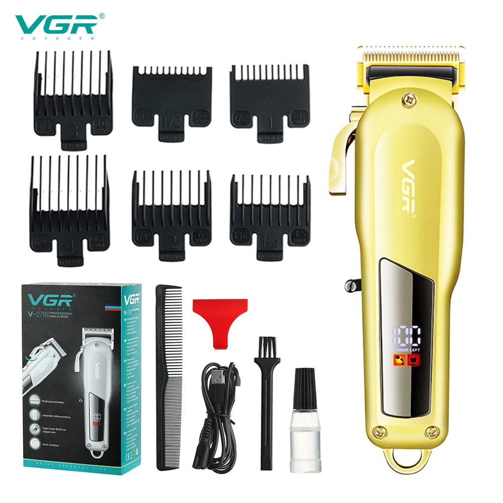 hair clipper hair Trimmer in Hair clippers for men electric trimmers LCD Display machine barber Hair cutter gold: V-278-gold
