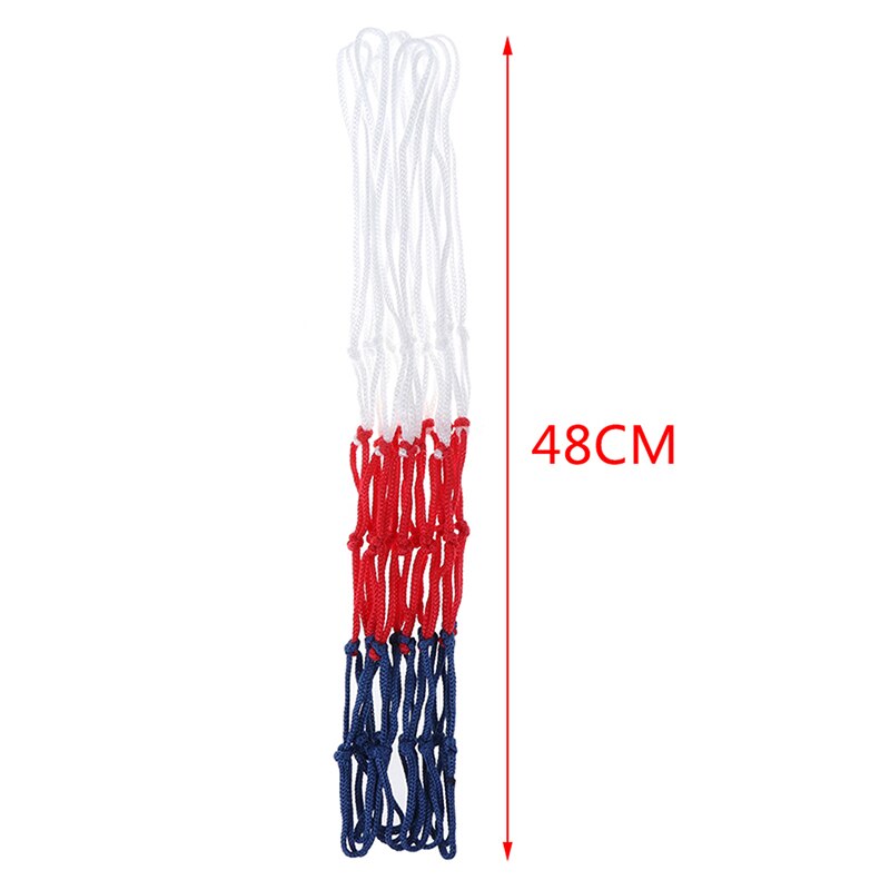 Standard basketball net holdbar nylon tyk tråd tre farver universal basketball net mesh udskiftning