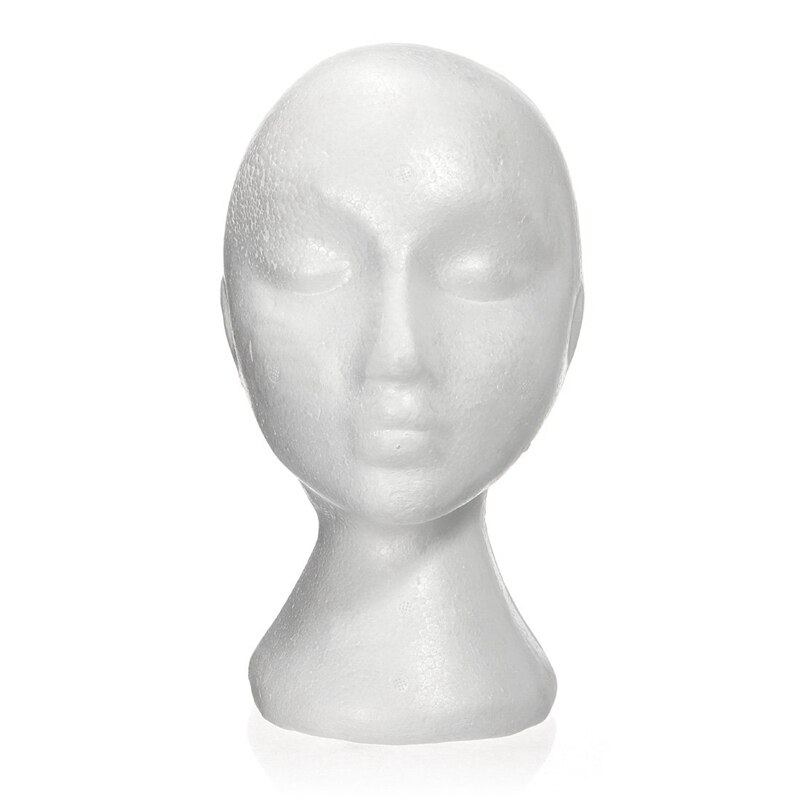 ! Cabeza de Maniquí de 27,5x52cm de espuma femenina (poliestireno) expositor para gorra, auriculares, accesorios para el cabello y wi