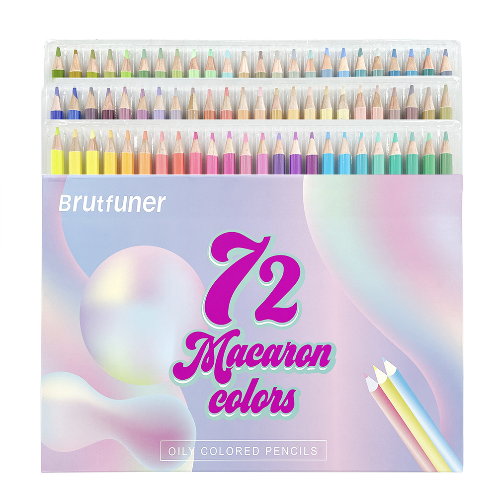 Brutfuner Macaron Colors 72Pcs Colored Pencil Soft Pastel Drawing Pencil Set Sketch Pencil Kit For School Coloring Art Supplies