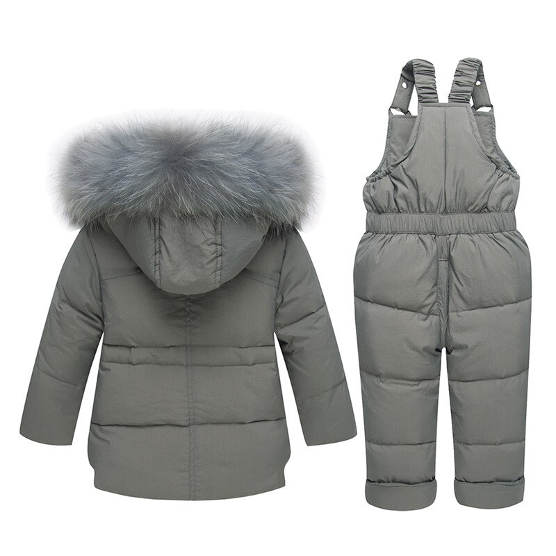 Winter Baby Baby Pak Dikke Warme Kids Donsjack Jas Jumpsuit Kinderen Meisjes Kleding Set 1-4 Jr jongen Snowsuit Kleding