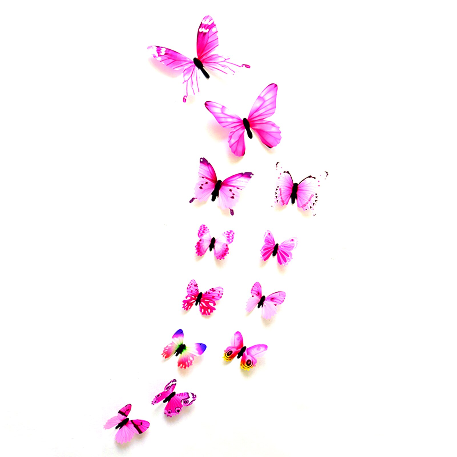 Venster Kids Voor Slaapkamer Deur Woonkamer Lichtgevende Home Decor Pvc Verwijderbare Hotel 3D Stickers Gloeiende Vlinder Muurstickers: Roze