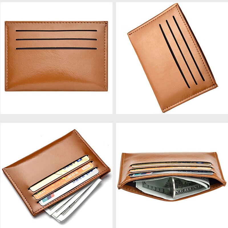 6 Card Slots Ultra-thin Credit Card Holder Men Card Wallet Bank ID Card Holder Business Card Case Purse Short Wallet Card Bag