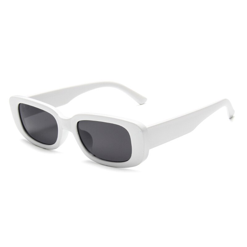 Ovza smalle zonnebril voor dames heren rechthoekige bril  uv400 doorschijnend snoepkleur  s6001: Wit