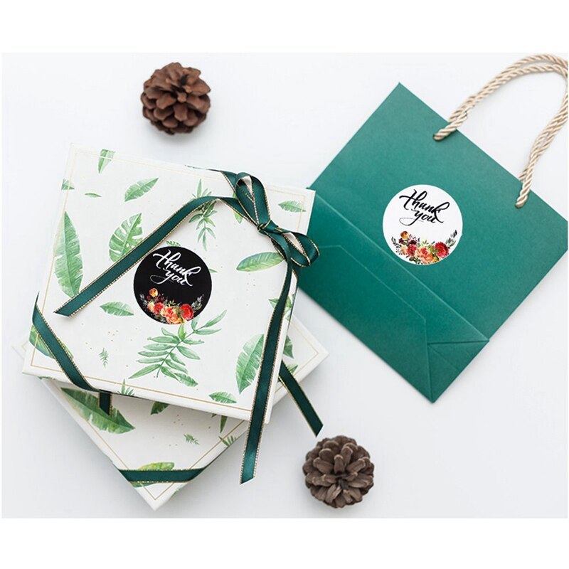 6 Pcs Clipboard Folder File Folder & 2 Roll Floral Thank You Stickers, 1 Inch Circle Adhesive Label Stickers