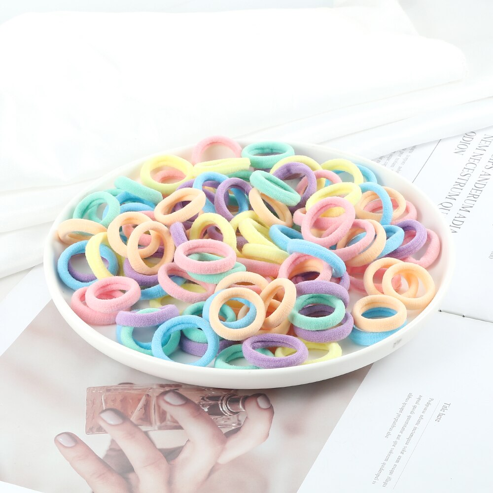 50 Stks/set Elastische Haarbanden Kinderen Meisjes Paardenstaart Houder Chouchou Rubber Band Hoofdband Haar Ties Candy Kleur Haaraccessoires: 3 Set