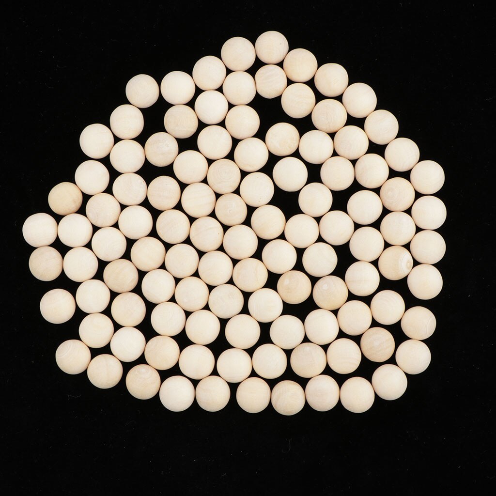 Wooden Round Ball 1cm (Bag of 100) Unfinished Natural Round Hardwood Balls