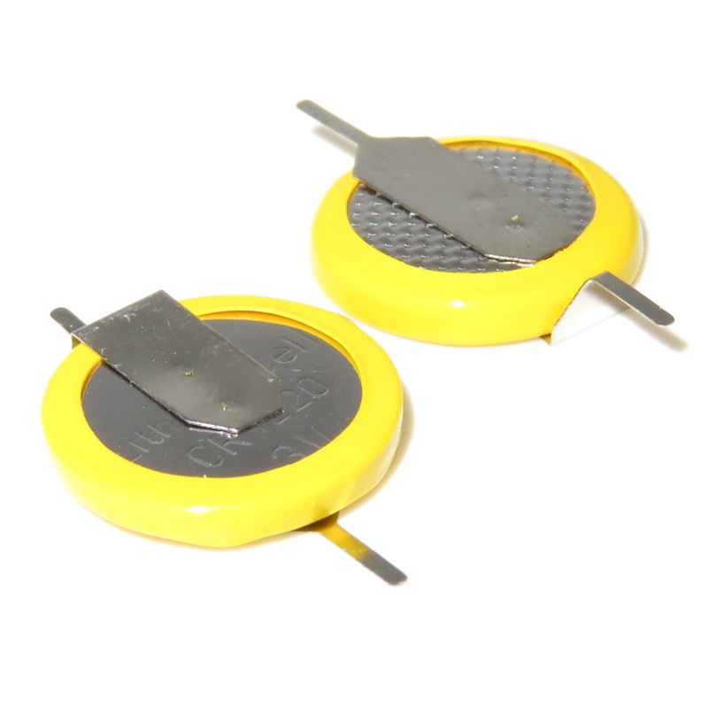 10-100PCS CR1220 con linguette a saldare 3V batteria a bottone al litio per PCB elettronica giocattoli bilance luci a LED
