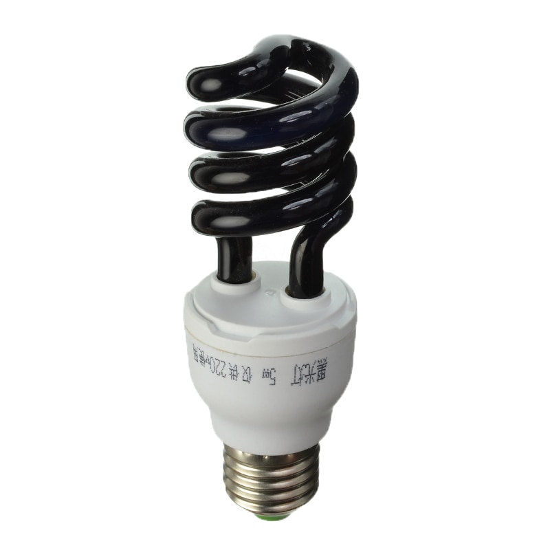 E27 UV Light Bulb Ultraviolet Lamp Fluorescent CFL 5/15/20W Spiral Enegy Saving Black Light Violet Lighting 220V 300-400nm: 5W
