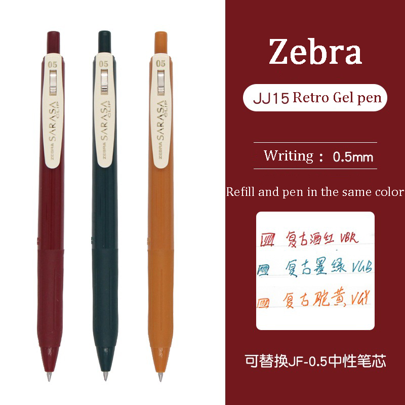Japansk zebra zebra  jj15 retro gelpennor sarasa press färgneutral penna vintage kulspetspenna canetas för skolans kontorsmaterial: Klar