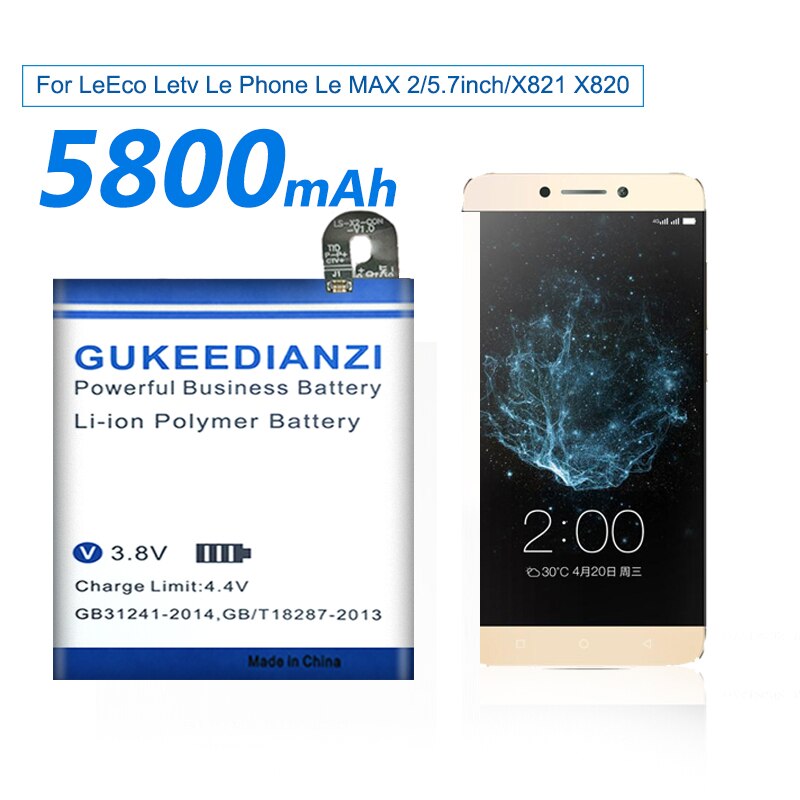 GUKEEDIANZI-Reemplazo de batería de teléfono móvil, LTH21A, 4650mAh, para LeEco LeMax2 X822 X829 Le MAX 2/5, 7 pulgadas/X821 X820