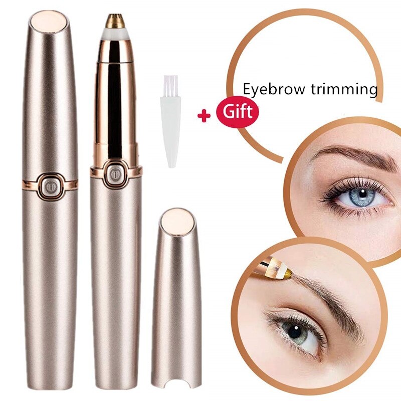 Elektrische Wenkbrauw Epilator Trimmer Make Pijnloos Mini Scheerapparaat Eye Brow Scheerapparaten Draagbare Facial Hair Remover Voor Vrouwen
