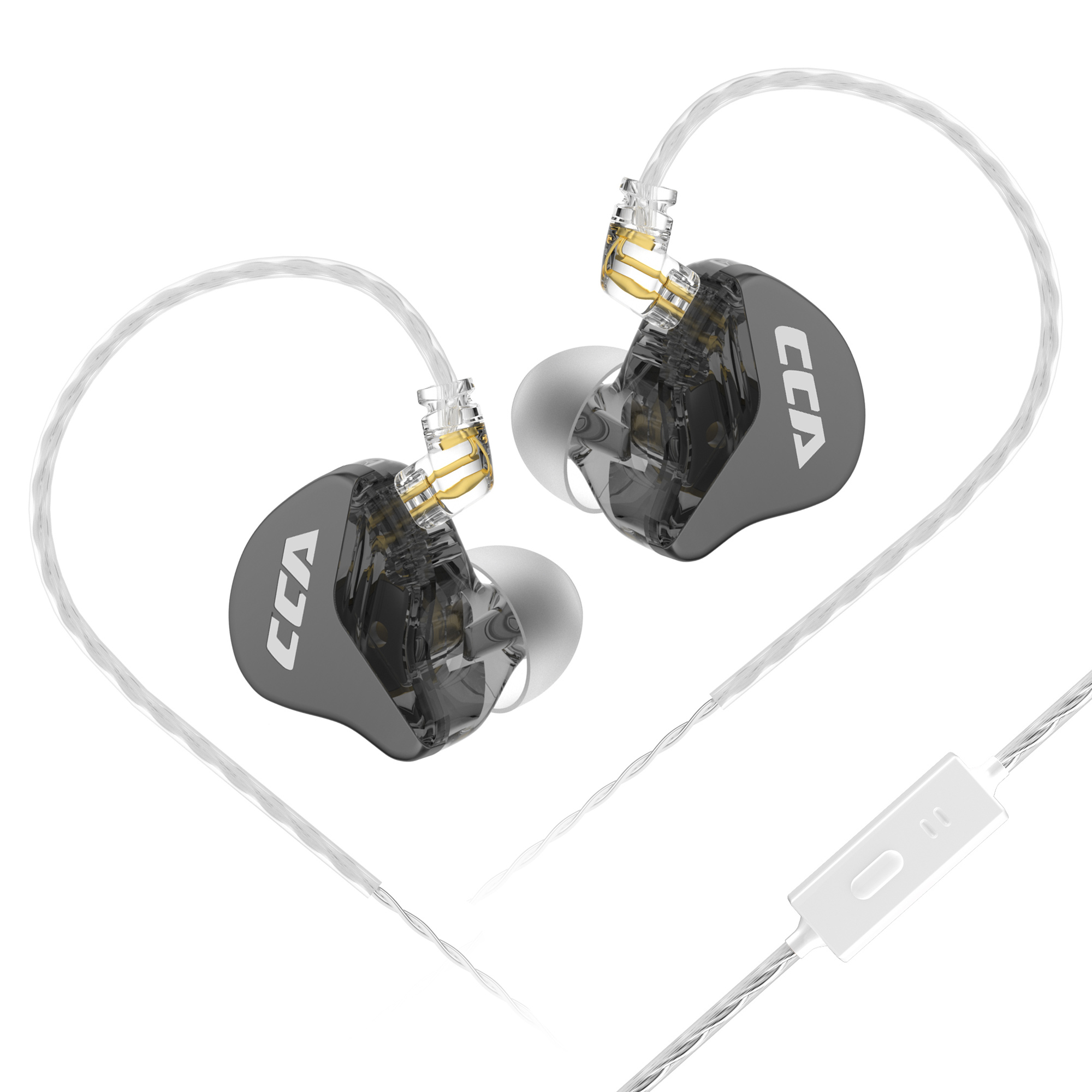 Cca cra fones de ouvido intra-auriculares, diafragma ultrafino, driver dinâmico, iem, graves, com fio, para jogos, com cabo removível: Vermelho