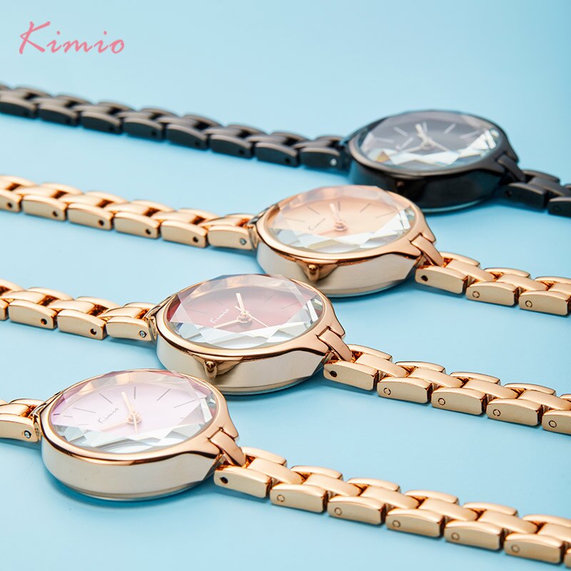 KIMIO Frauen Einfache Kleine Zifferblatt Quarzuhr Damen Kette Wasserdichte Edelstahl Armband Uhren Uhr Horloge Reloj Mujer