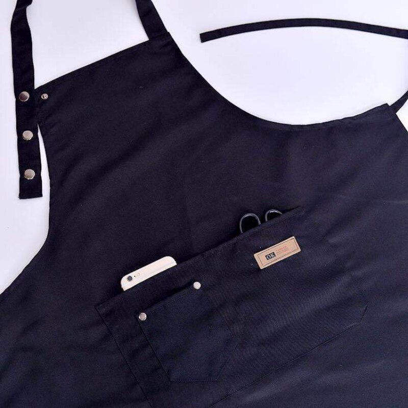 Lærred køkkenforklæder til kvinde mænd kokke arbejdsforklæde til grill restaurant bar butik cafeer skønhed negle studios uniform