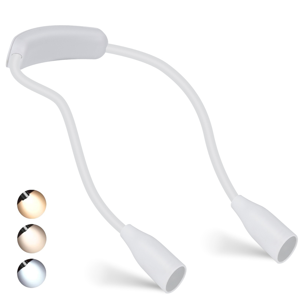 LED-Lesehalsleuchte, wiederaufladbar über USB, Bücherlampe 360° ° flexibel Arm Lesebuch Licht Lesen Hals Lampe Studie Lesen Nachtlicht: veränderbar