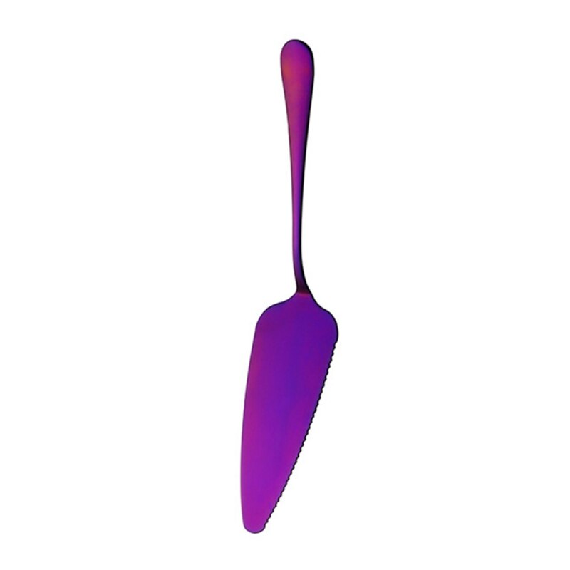 Rustfritt stål trekantet gyllentannet kakespade pizza spade ostspade kakestålkniv: G