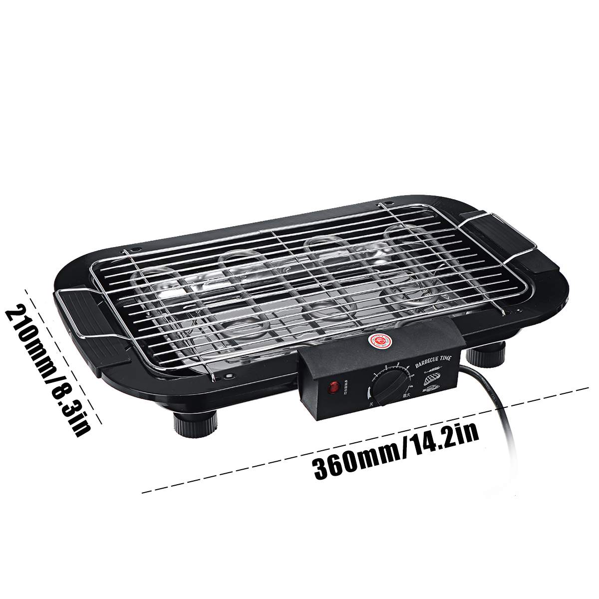 2000W Electric BBQ Grill Smokeless Barbecue Machine Household Indoor 5-Level Temperature Table Top Smokeless Tool for Camping
