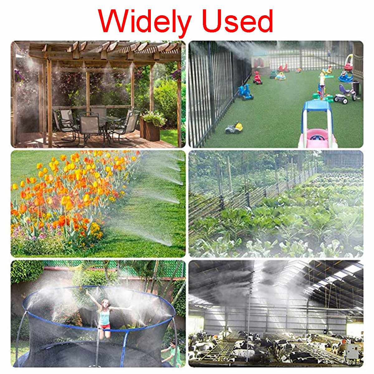 Water Sprinkler 10M Hose + 17pcs Nozzles Water Misting Cooling Irrigating System Outdoor Mist Cooling SprayTool for Greenhouse
