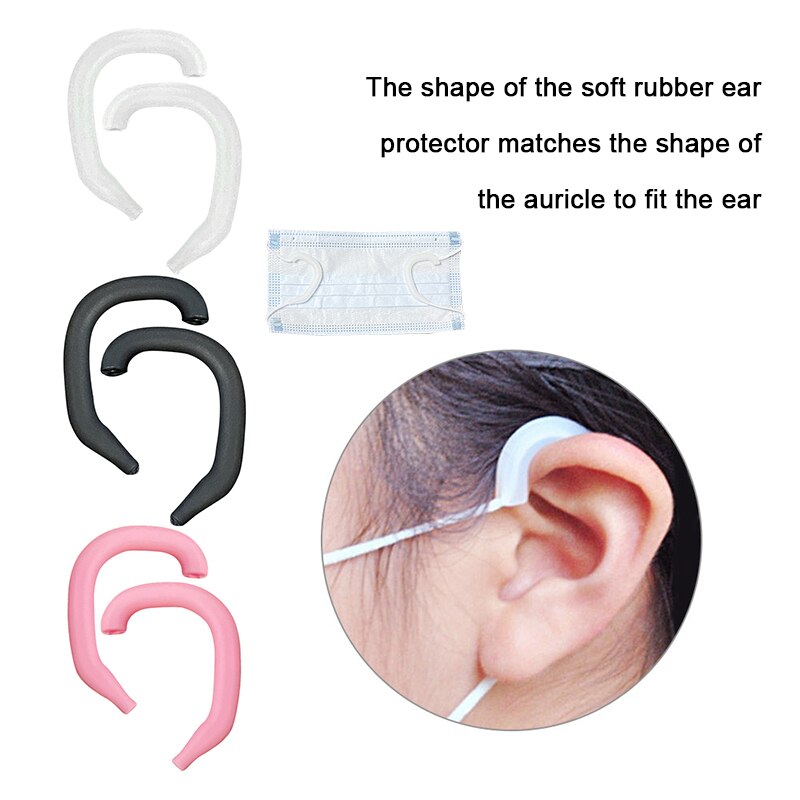 Orejeras protectoras de silicona para las orejas, Protector suave para las orejas, banda protectora, accesorios para mascarillas, 1 par