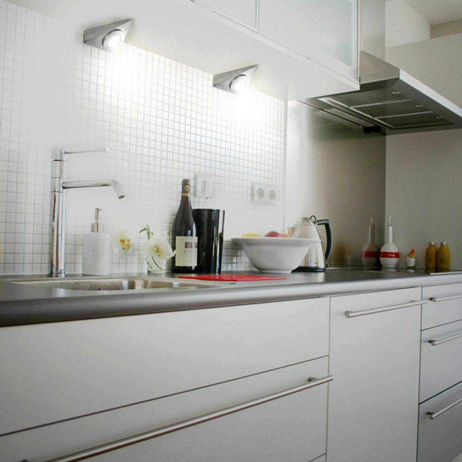 Rvs Downlight Driehoek Led Closet Kast Lamp Keuken Onder Kast Verlichting Led Licht Voor Garderobe Kast