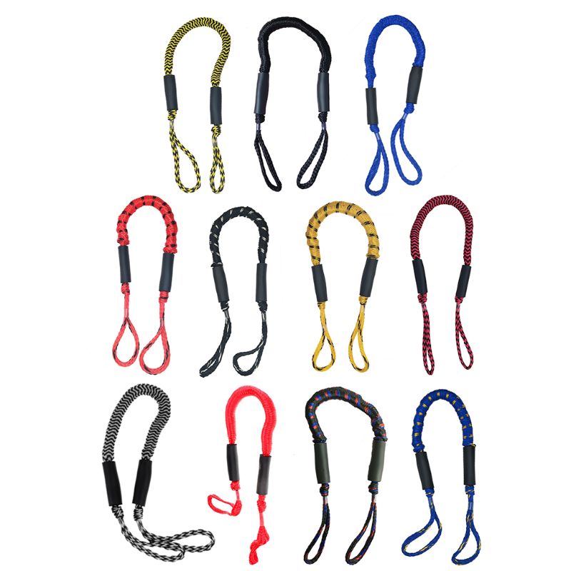 Bungee Cord Docking Line Shock Absorber Rope Boat Cleat Pylon Docking Stretch Snubber Slide Adjust for Boats Kayak