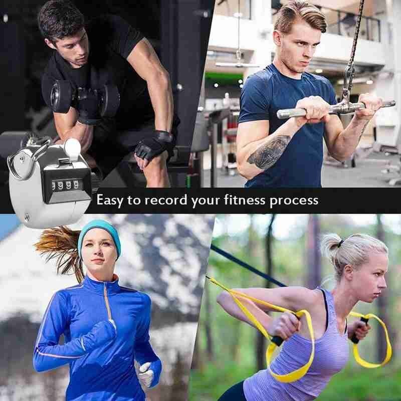 4-Digit Manual Metal Counter 4 Digit Number Manual Hand Held Tally Counter Manual Counting Golf Clicker 0-9999