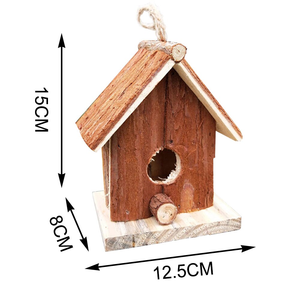 Wooden Bird House Hummingbird House Outside Hanging Handmade Outdoor Birdhouse Nest for Gardening Decoration