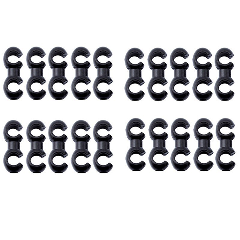 20/10 pcs Bicycle MTB Brake Cable S Style Clips Buckle Hose Guide Bike Cross Line Clip: 20 pcs Black