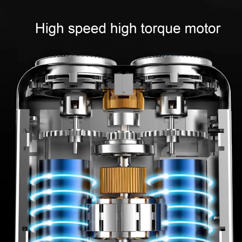 Mini Men's Electric Shaver Double Head Magnetic Portable Rotary Razor 9000 Revolutions Wet and Dry Shaving Beard Trimmer Dad